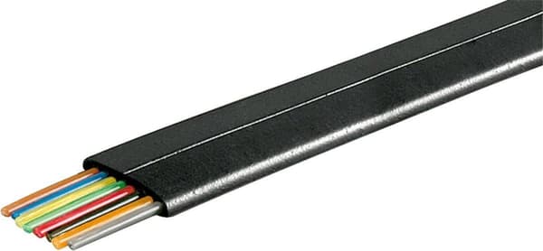 Telefonkabel 8-ledare op rol - CCA (AWG28) / svart - 100 meter