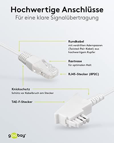 Goobay 60679 telefonkabel 50 m hvid (60679)