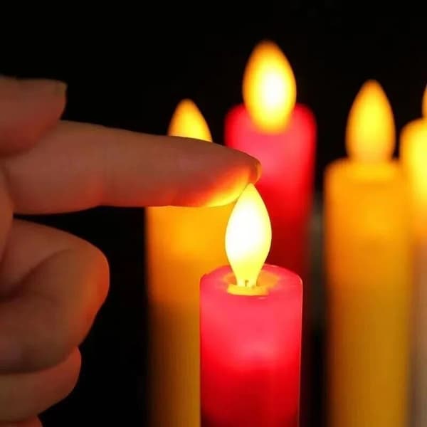 LED-kynttilät, paristokäyttöiset, liekittömät välkkyvät
