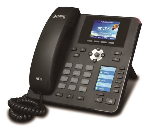 Planet VIP-2140PT VoIP telefon, G.722 HD, LCD+DSS displeje, BLF tlačítka, 4x SIP účty, Auto konf, PoE, CZ musta