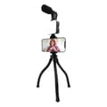 Pikkukuva 3 / 6: Muvit Jalusta Valolla Ja Mikrofonilla Vlogging Kit 4-in-1 Musta