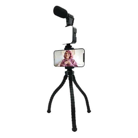 Muvit Jalusta Valolla Ja Mikrofonilla Vlogging Kit 4-in-1 Musta