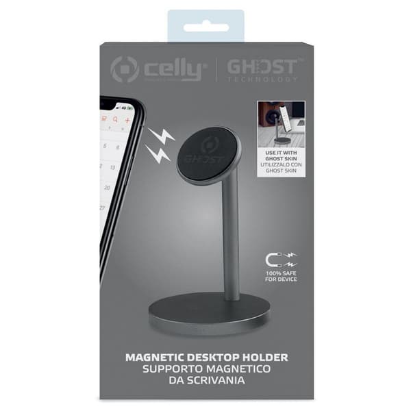 Celly Support Ghost Desk Magnetic Desktop Holder Grå