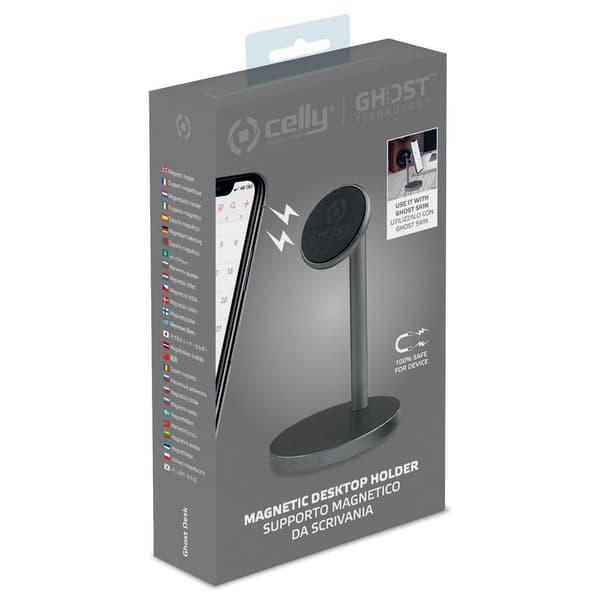 Celly Support Ghost Desk Magnetic Desktop Holder Grå