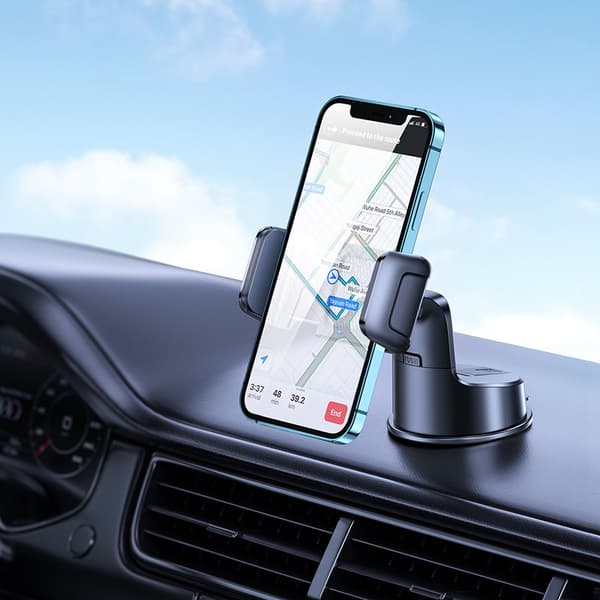 Bilholder til telefon, smartphone, cockpit, instrumentbræt, sort