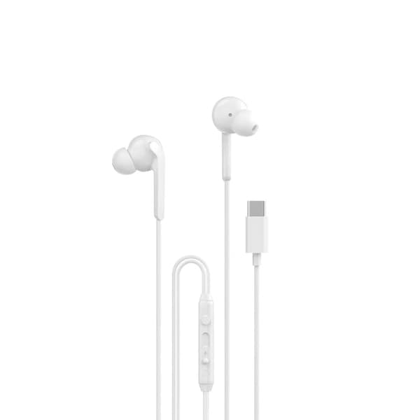 Dudao X3C+ langalliset USB-C in-ear -kuulokkeet 1.2 m - valkoiset