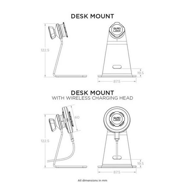 Quad Lock Support Til Bordtelefon Transparent