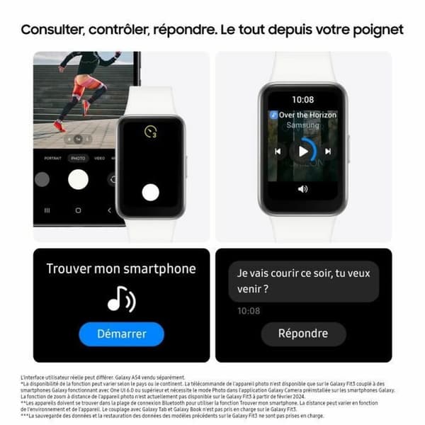 Aktivitetsarmband Samsung Galaxy Fit3 Vit Silvrig 1,6"