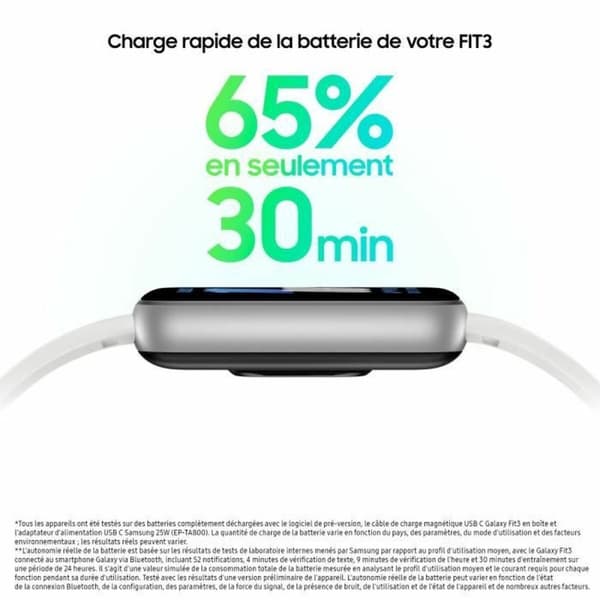 Aktiivisuusranneke Samsung Galaxy Fit3 Valkoinen Hopeinen 1,6"