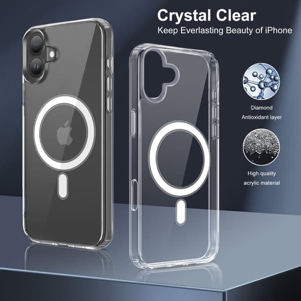 iPhone 16 Cover MagSafe Transparent - Stødsikker beskyttelse hele vejen rundt