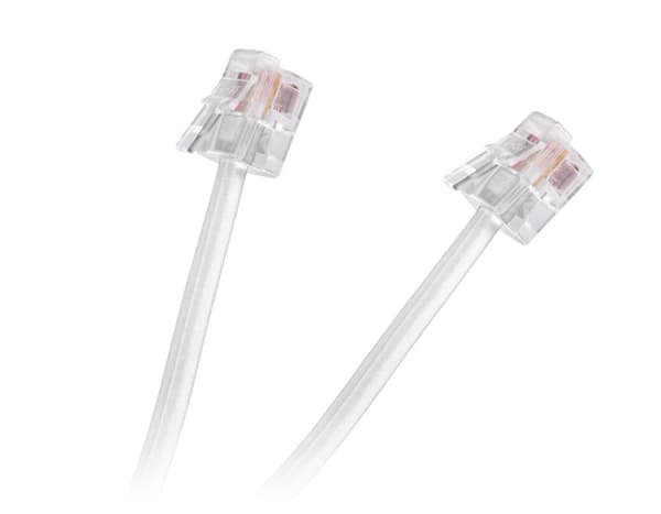 Plug-in telefonkabel vit 15m