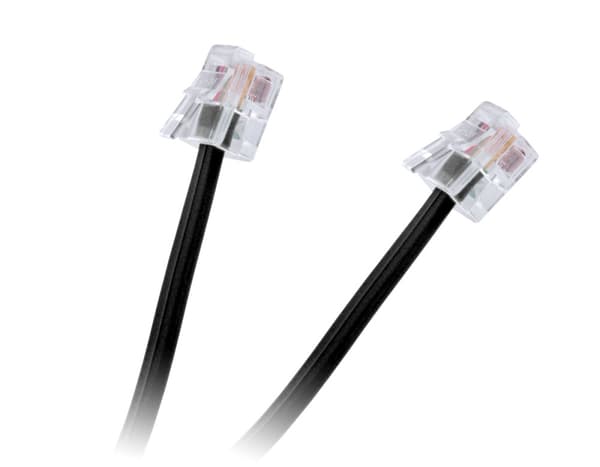 Telefonkabel ti-tis svart 15m