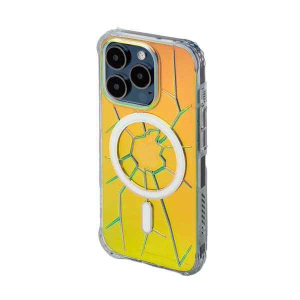 Holografinen Kingxbar PQY Crack Series MagSafe Silikoni Suoja iPhone 15 Pro Maxille