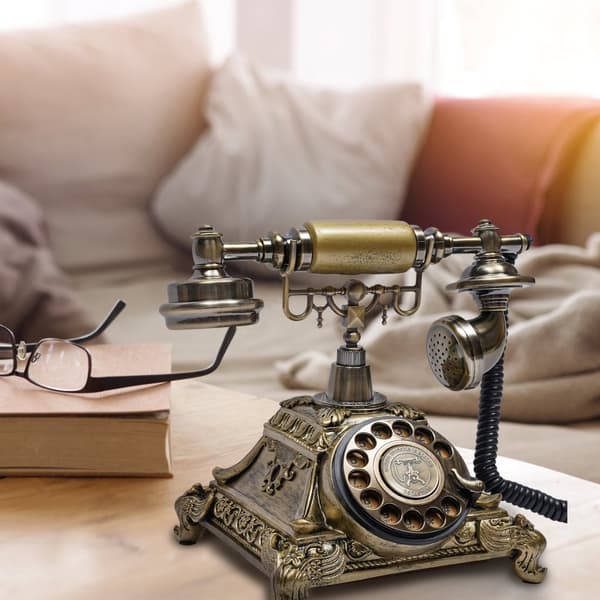 Retro roterende telefon, antik-stil design, holdbart harpikskab, zinklegeringsbeslag