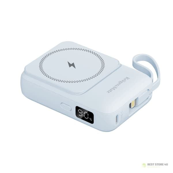 Induktiivinen Kruger&Matz 10000 mAh Mag Safe -varavirtalähde, sininen