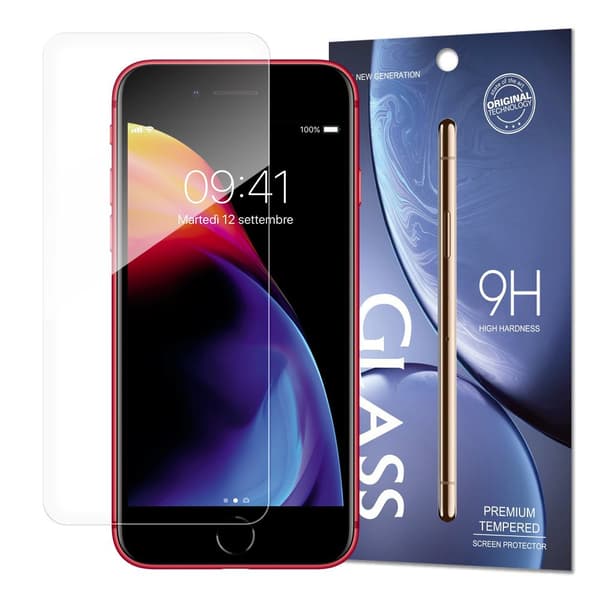 Hærdet Glas Beskyttelse 9H til iPhone SE 2022 / SE 2020 / 8 / 7 / 6S / 6 (Emballage: Kuvert)