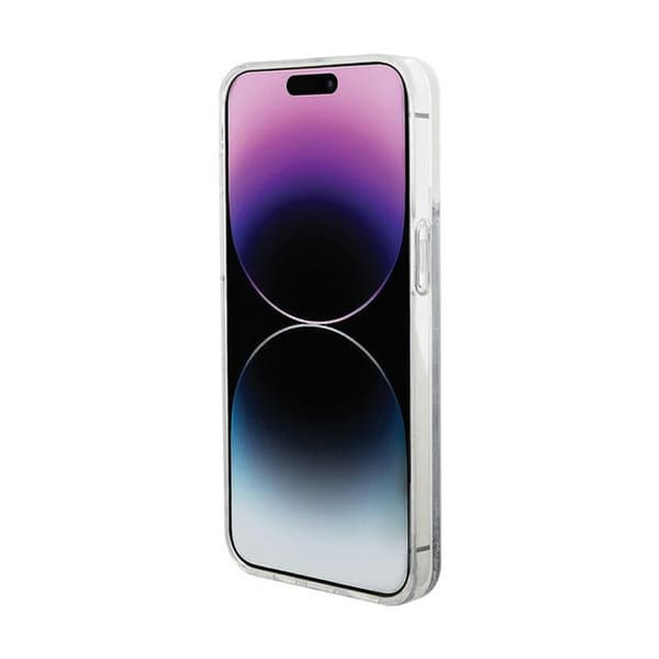 Hello Kitty nestemäinen glitterkorvakorut kissanpäällä - iPhone 15 -kotelo (hopea)