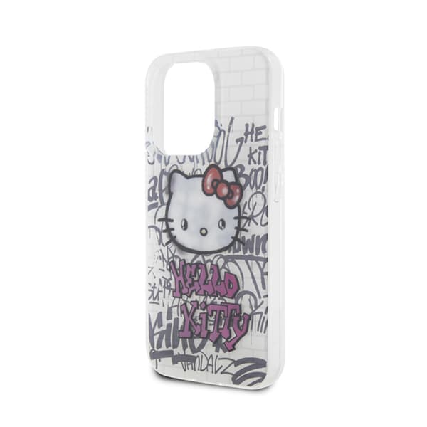 Hello Kitty IML Kitty On Bricks Graffiti - iPhone 15 Pro -kotelo (valkoinen)