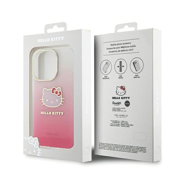 Hello Kitty IML Gradient Electrop -kissanpää - iPhone 15 Pro Max -suojakuori (vaaleanpunainen)