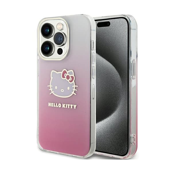 Hello Kitty IML Gradient Electrop -kissanpää - iPhone 15 Pro Max -suojakuori (vaaleanpunainen)
