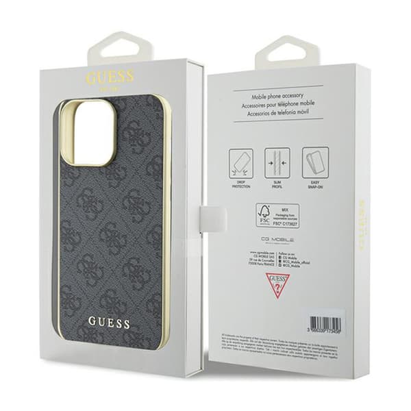 Guess 4G Charms Collection - iPhone 15 Pro Max -suojakuori (harmaa)