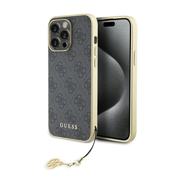 Guess 4G Charms Collection - iPhone 15 Pro Max -suojakuori (harmaa)