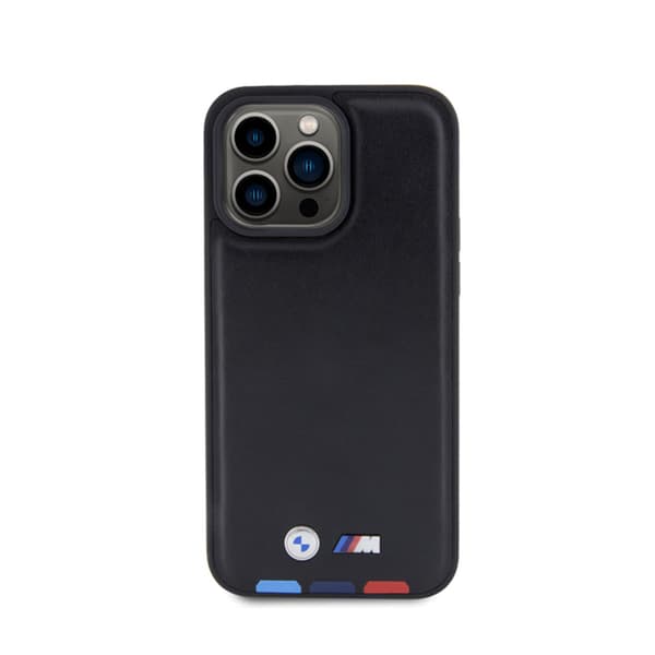 BMW nahkainen kuumaleimasin kolmivärinen - iPhone 15 Pro Max -kotelo (musta)