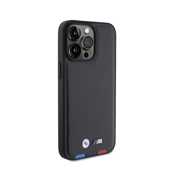 BMW nahkainen kuumaleimasin kolmivärinen - iPhone 15 Pro Max -kotelo (musta)