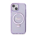 Miniatyrbillede 3 af 8: Guess Ring Stand Script Glitter MagSafe - iPhone 15 Plus cover (lilla)