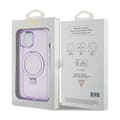 Miniatyrbillede 8 af 8: Guess Ring Stand Script Glitter MagSafe - iPhone 15 Plus cover (lilla)