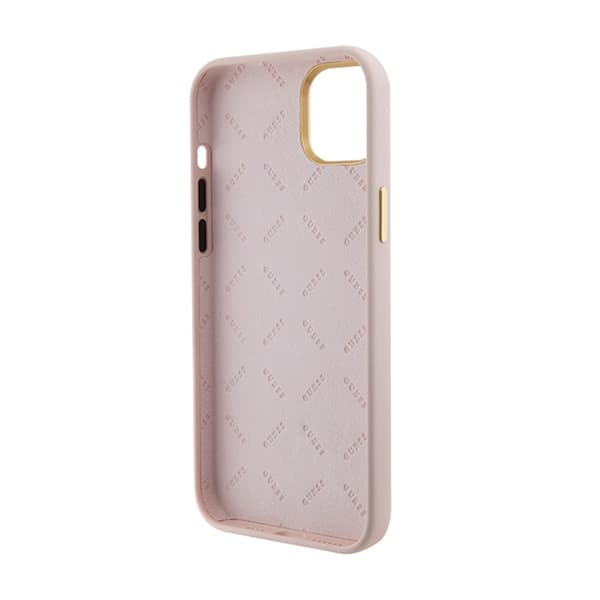 Guess Silikone Logo Strass 4G - iPhone 15 cover (lyserød)