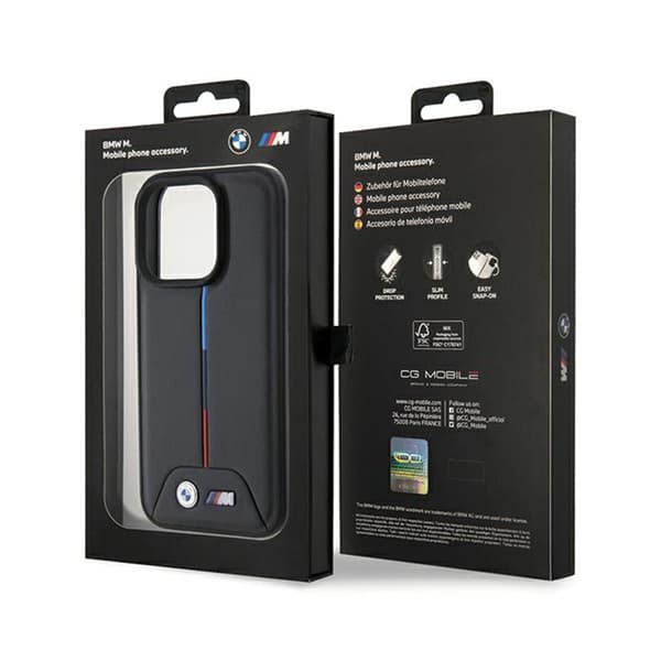 BMW tikattu kolmivärinen - iPhone 15 Pro -kotelo (musta)