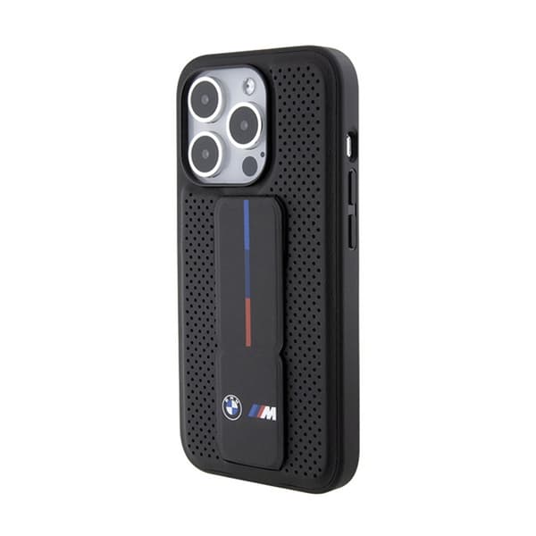 BMW Grip Stand Smooth & Perforated - iPhone 15 Pro-skal (svart)
