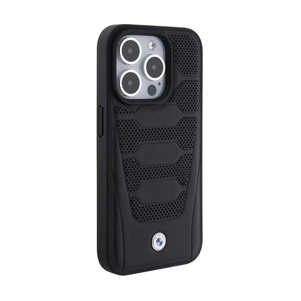 BMW:n nahkaistuinten kuviointi - iPhone 15 Pro Max -kotelo (musta)