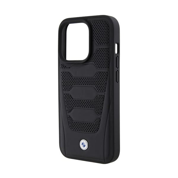 BMW:n nahkaistuinten kuviointi - iPhone 15 Pro Max -kotelo (musta)