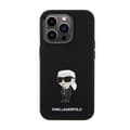 Pikkukuva 3 / 8: Karl Lagerfeld Silikoninen Ikonik Metallinen Pinni - iPhone 15 Pro -suojakuori (Musta)