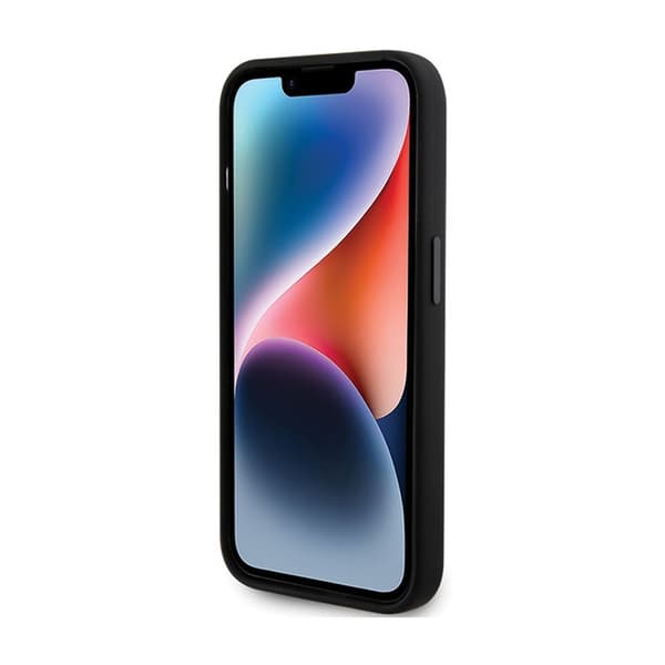 Karl Lagerfeld Silikoninen Ikonik Metallinen Pinni - iPhone 15 Pro -suojakuori (Musta)