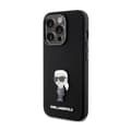 Pikkukuva 2 / 8: Karl Lagerfeld Silikoninen Ikonik Metallinen Pinni - iPhone 15 Pro -suojakuori (Musta)