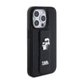 Miniatyrbillede 5 af 9: Karl Lagerfeld Gripstand Saffiano Karl & Choupette Pins - iPhone 15 Pro cover (sort)