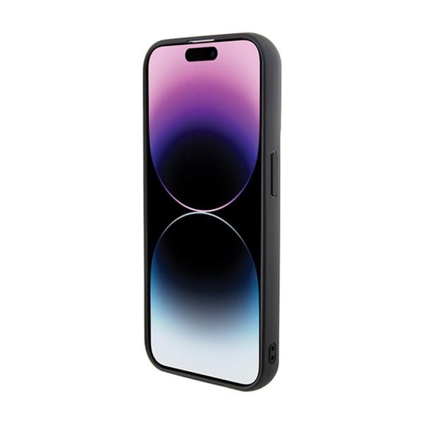 Karl Lagerfeld Gripstand Saffiano Karl & Choupette Pins - iPhone 15 Pro cover (sort)