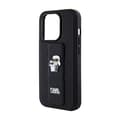 Miniatyrbillede 7 af 9: Karl Lagerfeld Gripstand Saffiano Karl & Choupette Pins - iPhone 15 Pro cover (sort)