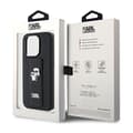 Miniatyrbillede 9 af 9: Karl Lagerfeld Gripstand Saffiano Karl & Choupette Pins - iPhone 15 Pro cover (sort)