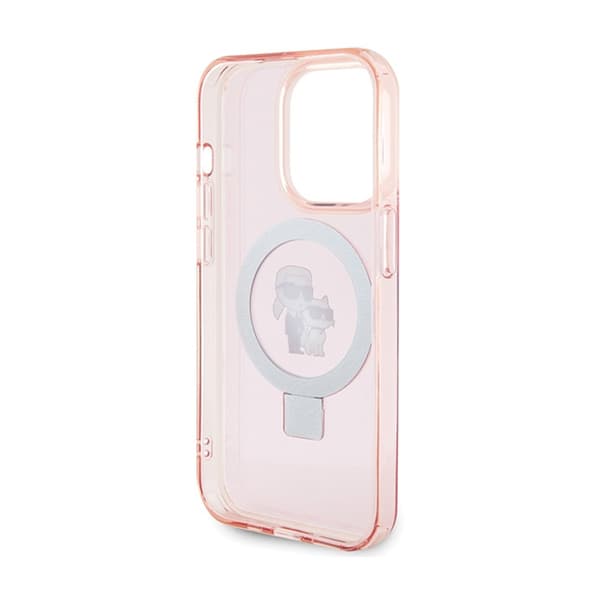 Karl Lagerfeld Sormusteline Karl & Choupette MagSafe - iPhone 15 Pro Max -suojakuori (Vaaleanpunainen)