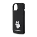 Miniatyrbillede 6 af 8: Karl Lagerfeld Silikone Choupette Metal Pin - iPhone 15 Plus Cover (Sort)