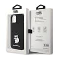Miniatyrbillede 8 af 8: Karl Lagerfeld Silikone Choupette Metal Pin - iPhone 15 Plus Cover (Sort)