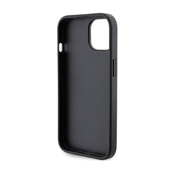 Karl Lagerfeld Gripstand Saffiano Karl & Choupette Pins - iPhone 15 Plus -suojakuori (musta)