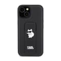 Pikkukuva 3 / 8: Karl Lagerfeld Gripstand Saffiano Choupette Pins - iPhone 15 Plus -suojakuori (musta)