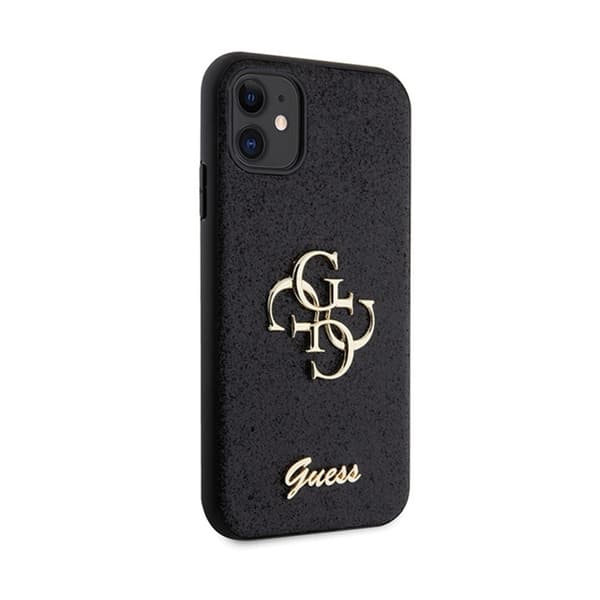 Guess Glitter Script Big 4G - iPhone 11-skal (svart)