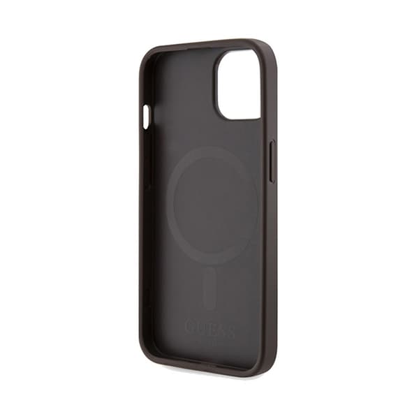 Guess 4G Printed Stripes MagSafe - iPhone 15 -kotelo (ruskea)