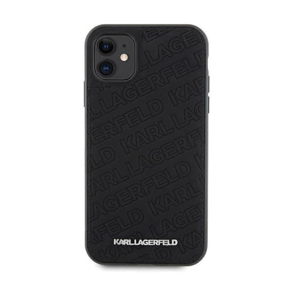 Karl Lagerfeld Quiltet K-mønster - iPhone 11 cover (sort)